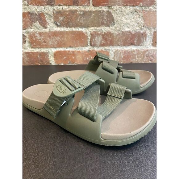 CHACO Army Green Outdoors Adjustable Strappy Sandal Slide Ladies Size 6 - Picture 1 of 11